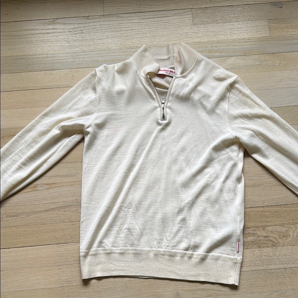 Orlebar Brown Cream Quarter-Zip